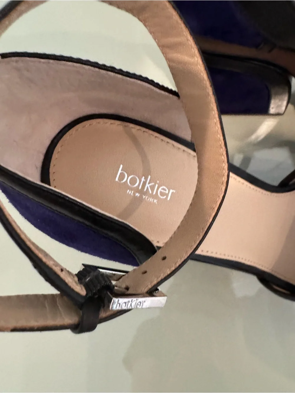 Botkier Teal and Purple Suede Platform Wedge Sandals